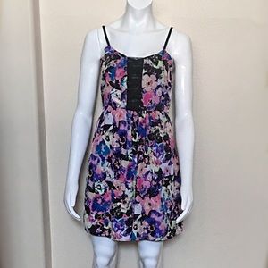 Material Girl Graffiti Floral Skater Dress Sz Lg